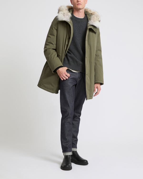 Waterproof cotton-blend iconic parka with coyote fur trim
