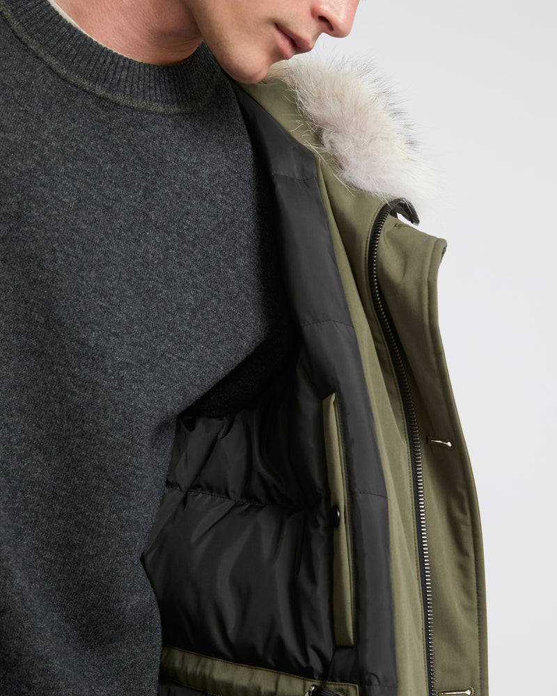 Waterproof cotton-blend iconic parka with coyote fur trim