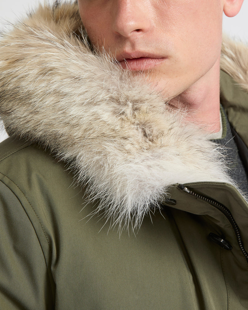 Waterproof cotton-blend iconic parka with coyote fur trim