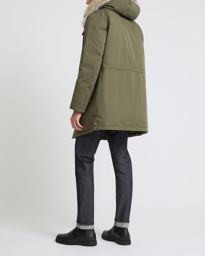 Waterproof cotton-blend iconic parka with coyote fur trim