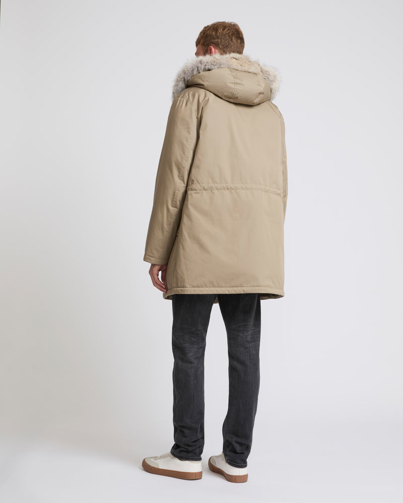 Waterproof cotton-blend iconic parka with coyote fur trim