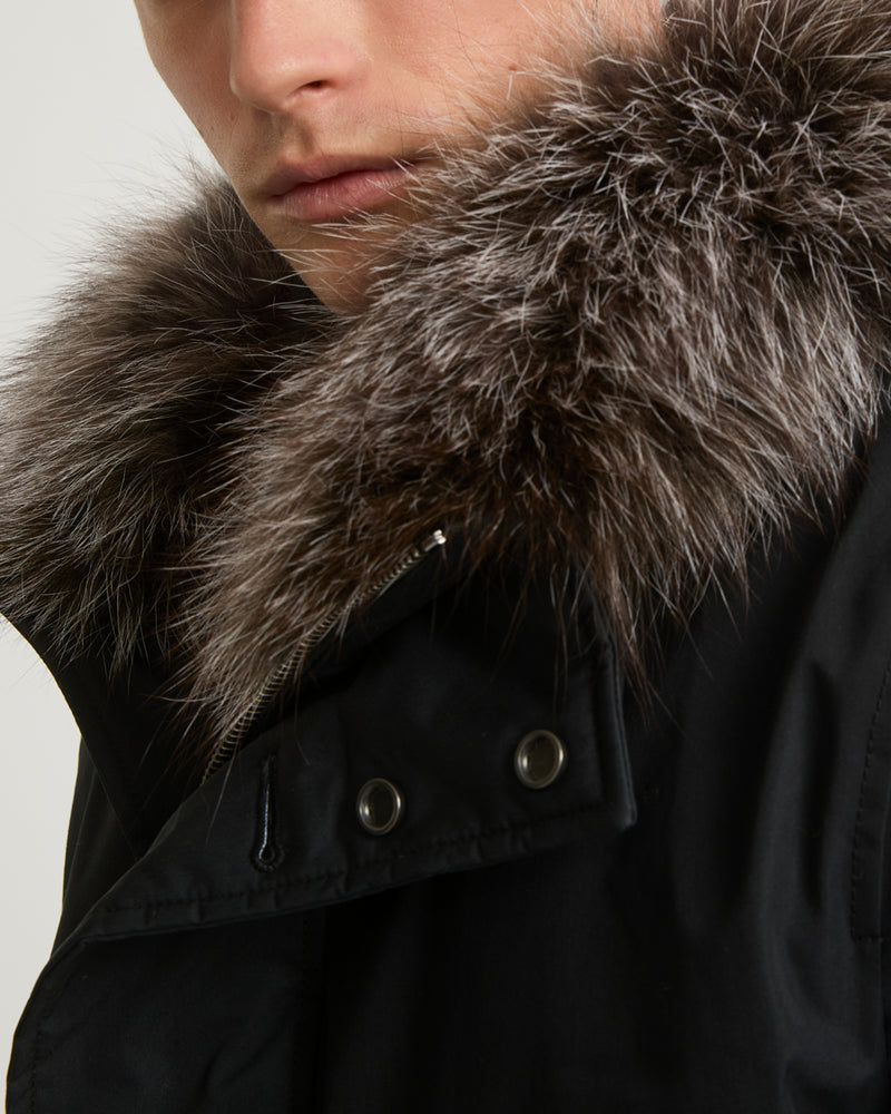 Waterproof cotton-blend iconic parka with fox fur trim