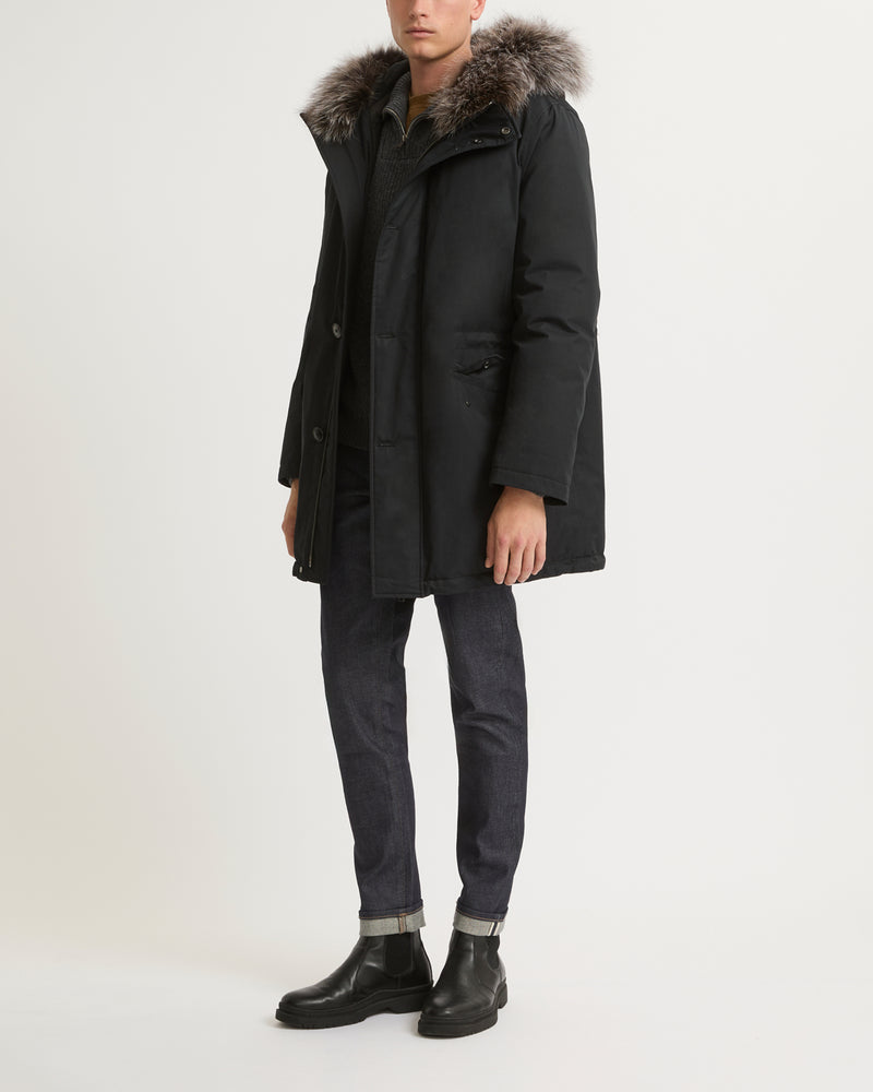 Waterproof cotton-blend iconic parka with fox fur trim