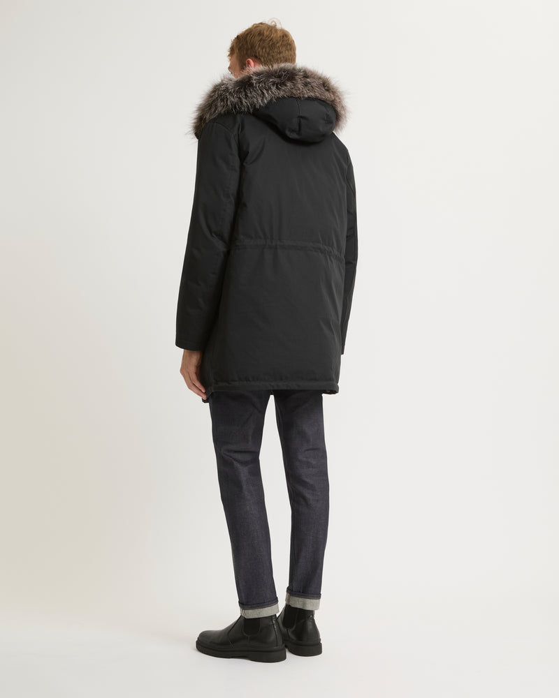 Waterproof cotton-blend iconic parka with fox fur trim