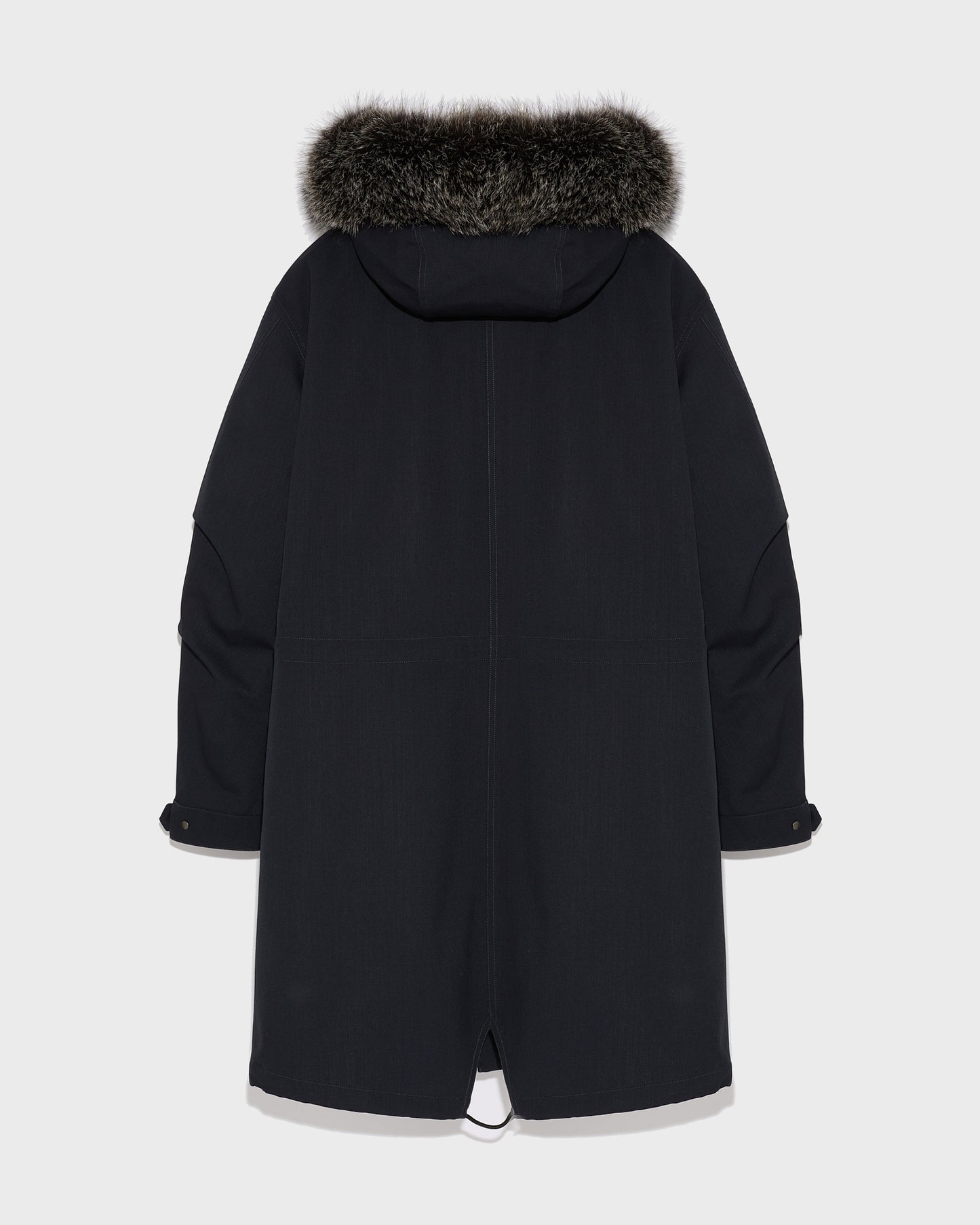 Winter sale & boxing day  -Fishtail parka in technical wool and fur