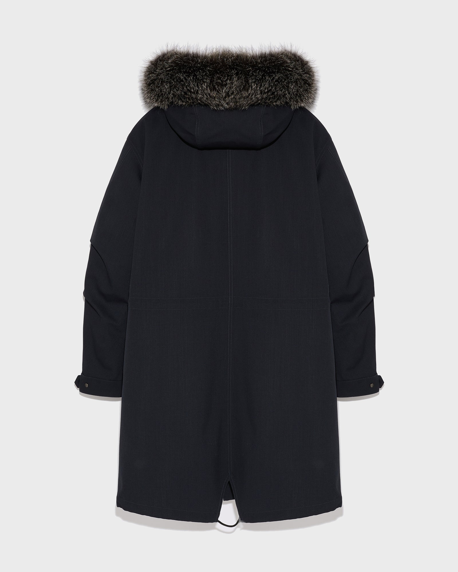Winter sale & boxing day  -Fishtail parka in technical wool and fur