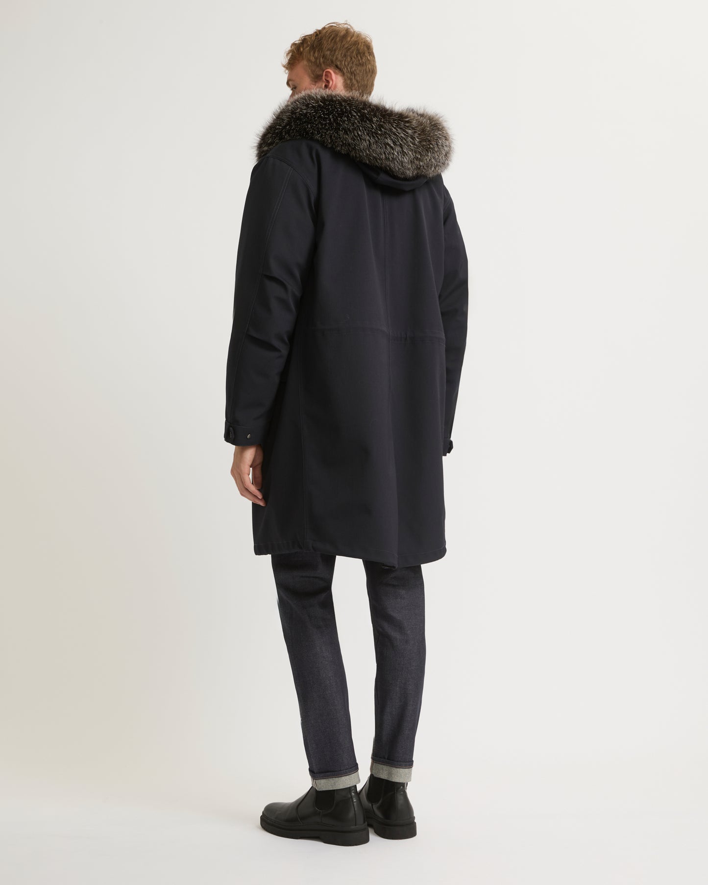 Winter sale & boxing day  -Fishtail parka in technical wool and fur