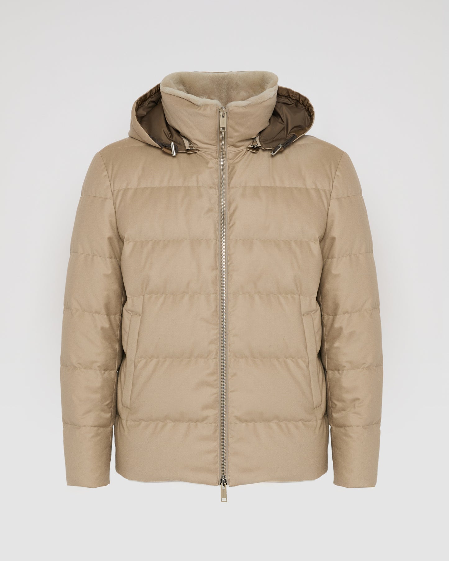 Short down jacket in Loro Piana fabric with mink trim -Yves Salomon