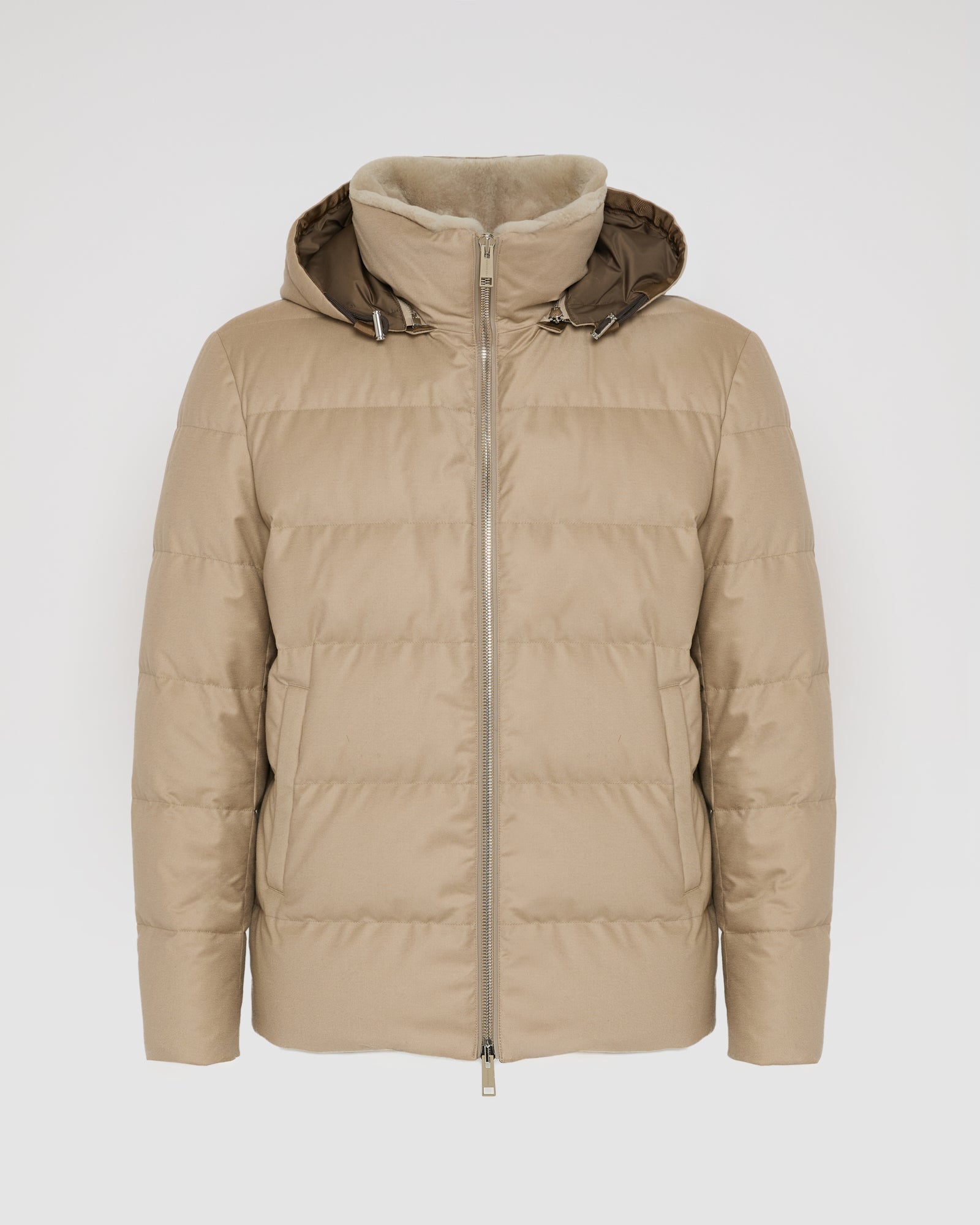 Short down jacket in Loro Piana fabric with mink trim -Yves Salomon