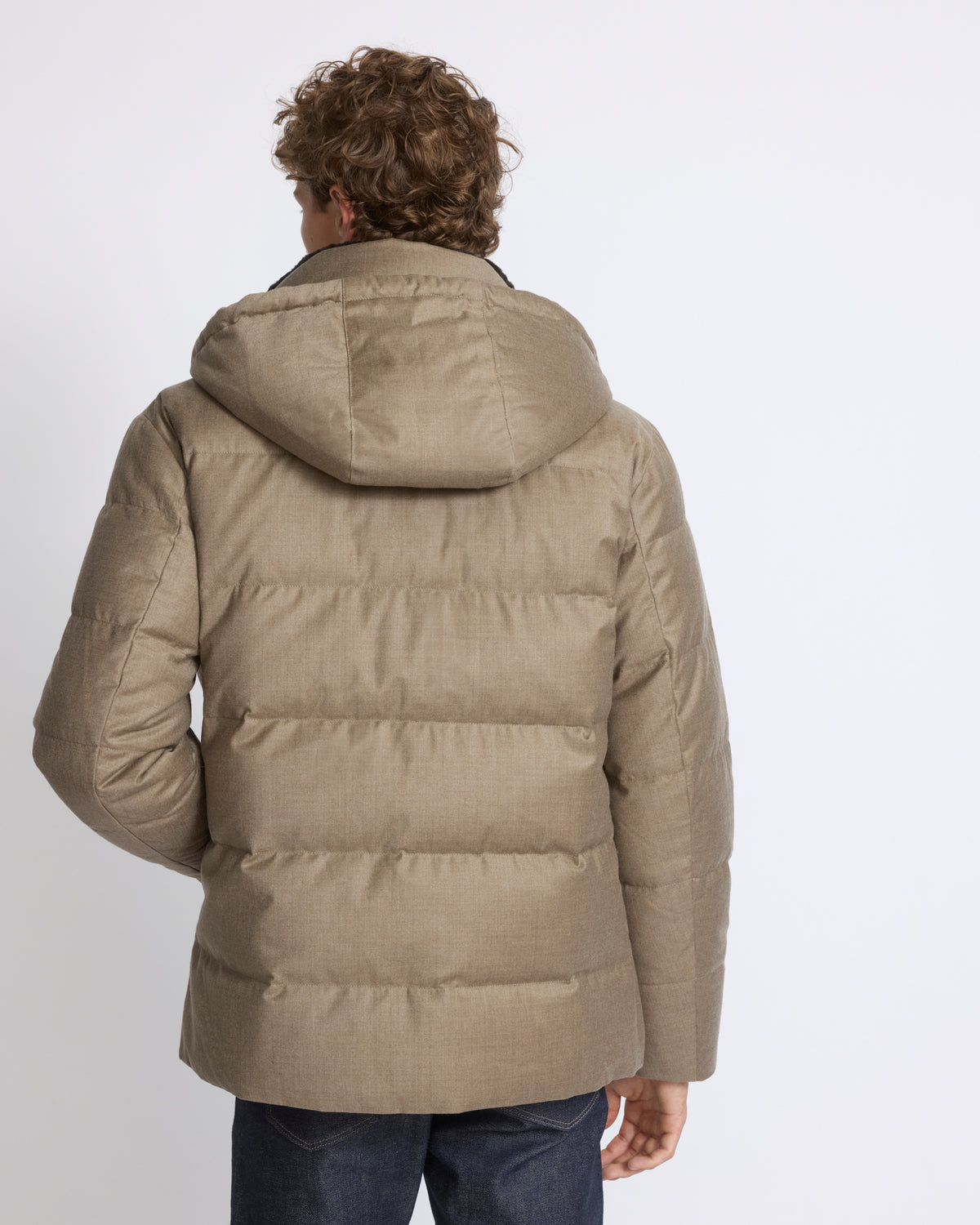 Short down jacket in Loro Piana fabric with mink fur trim - Yves Salomon - New Fall/Winter Collection