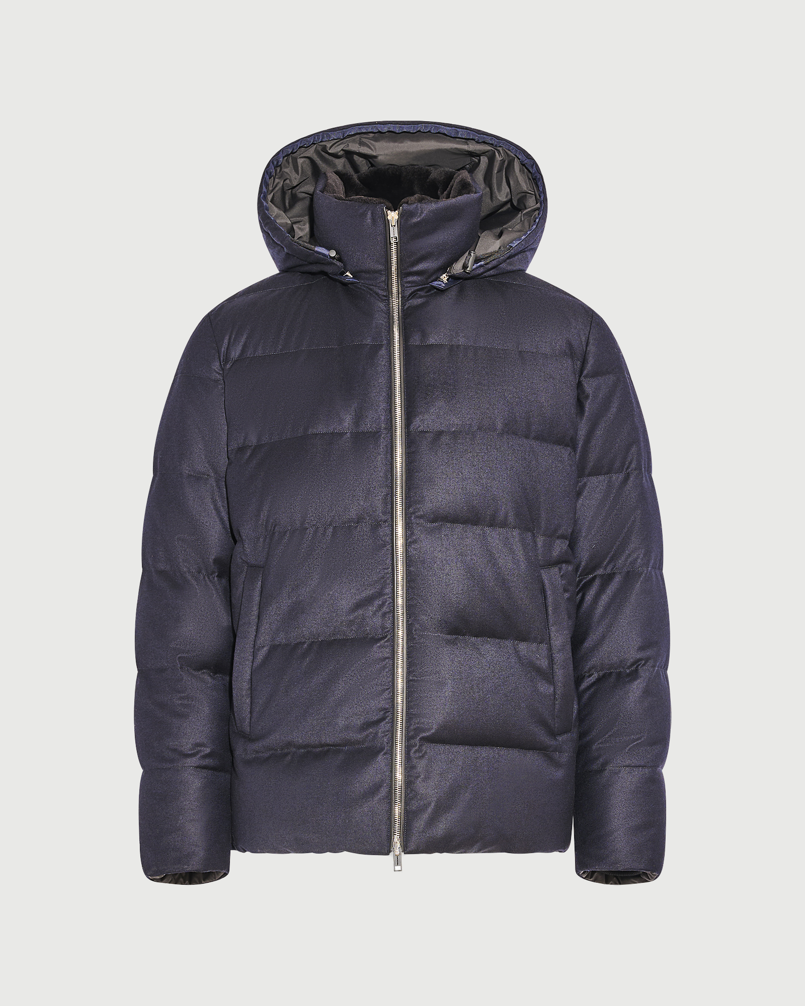 Short down jacket in Loro Piana fabric with mink fur trim - Yves Salomon - New Fall Winter Collection