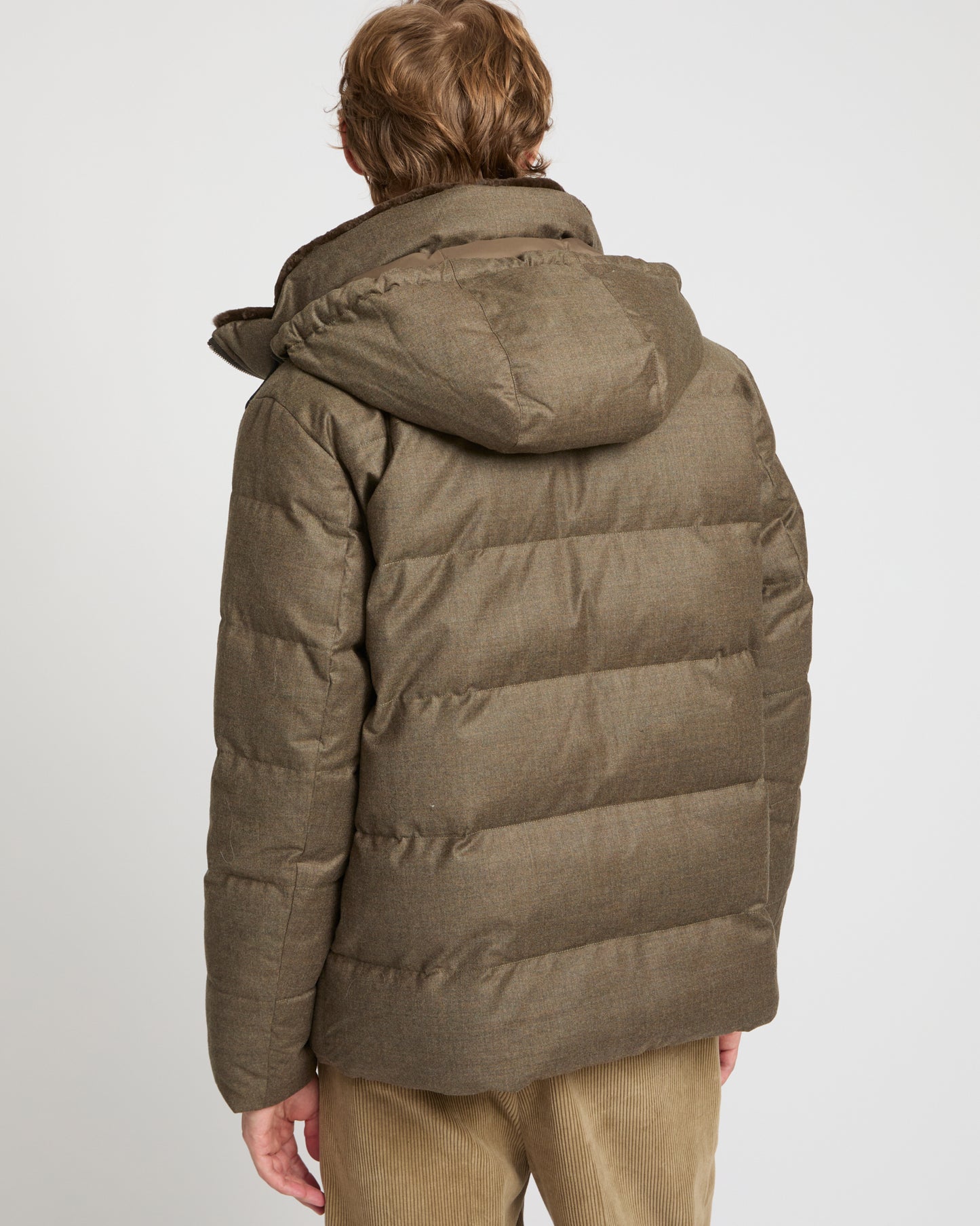 Short down jacket in Loro Piana fabric with mink trim -Yves Salomon