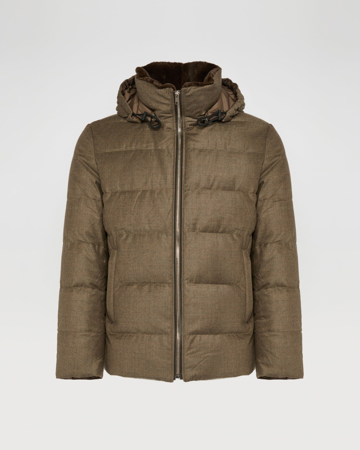Short down jacket in Loro Piana fabric with mink trim -Yves Salomon