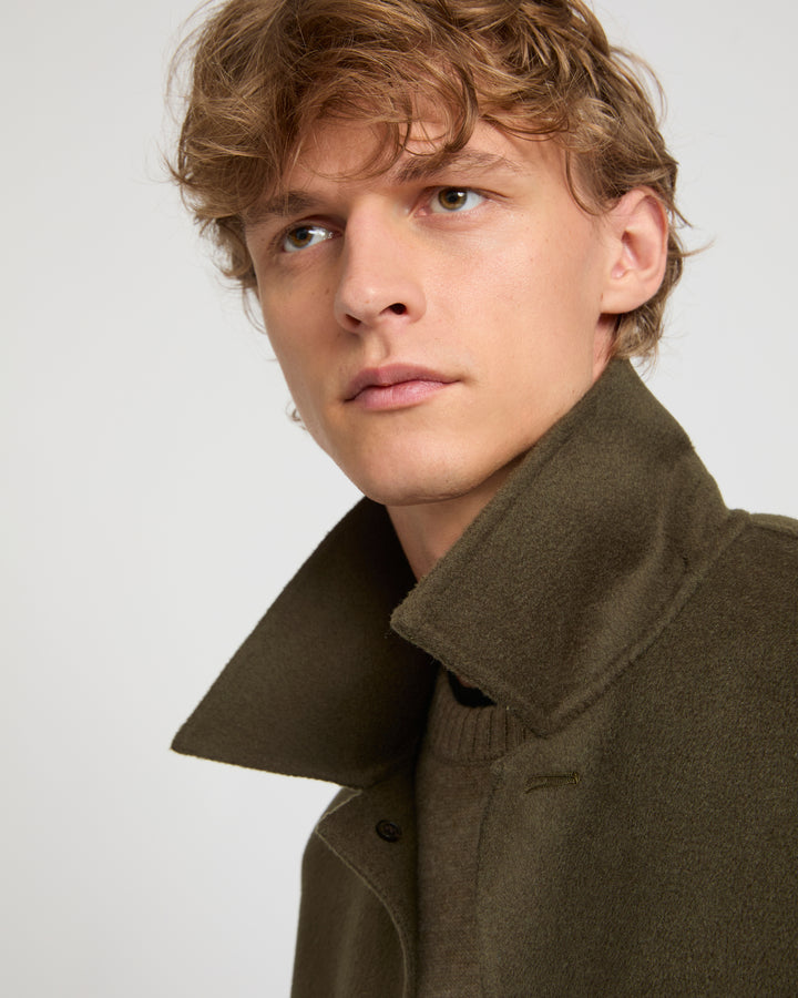 Workwear jacket in double-sided wool-cashmere fabric -Yves Salomon