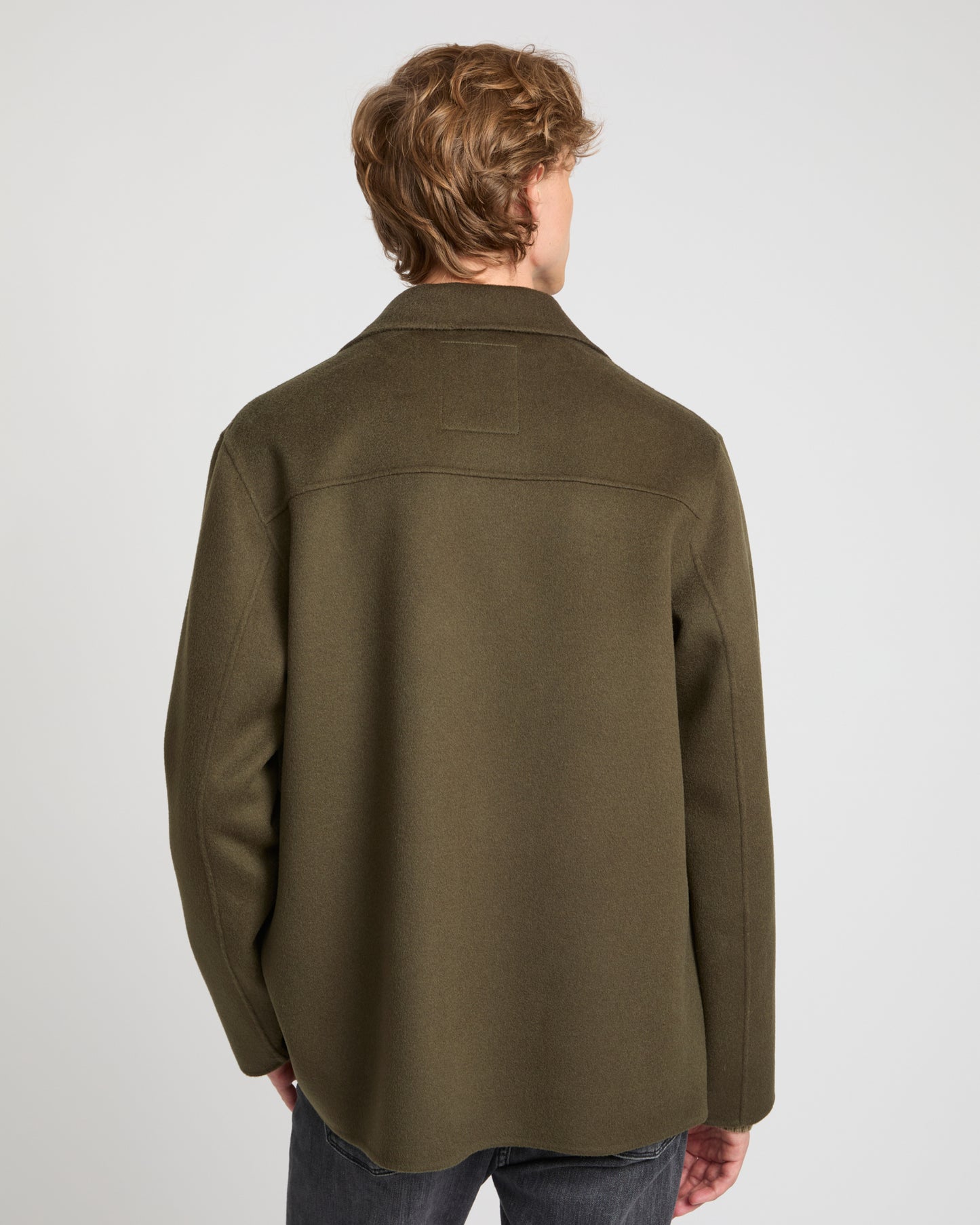 Workwear jacket in double-sided wool-cashmere fabric -Yves Salomon