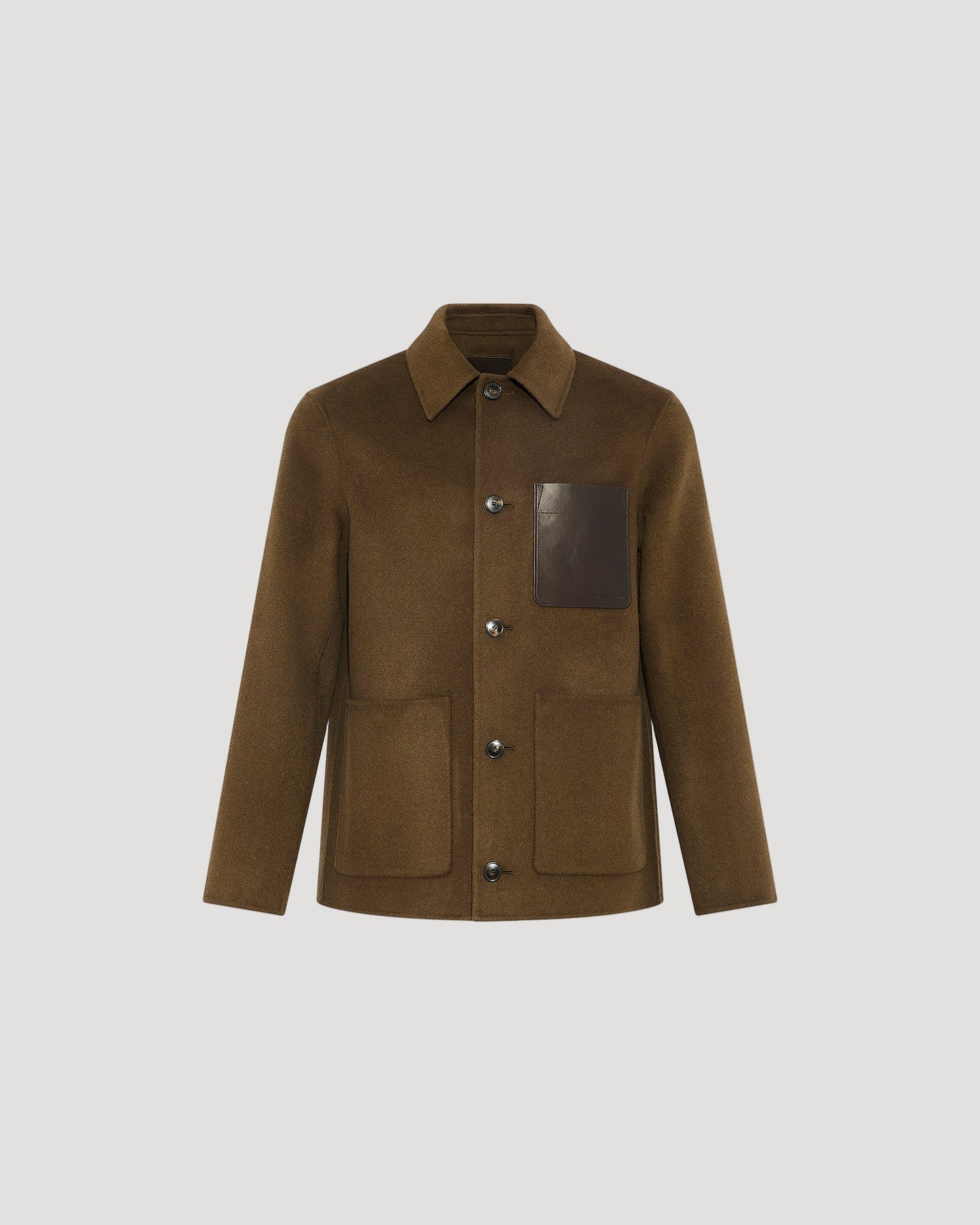 Workwear jacket in double-sided wool-cashmere fabric
