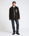 Workwear jacket in double-sided wool-cashmere fabric