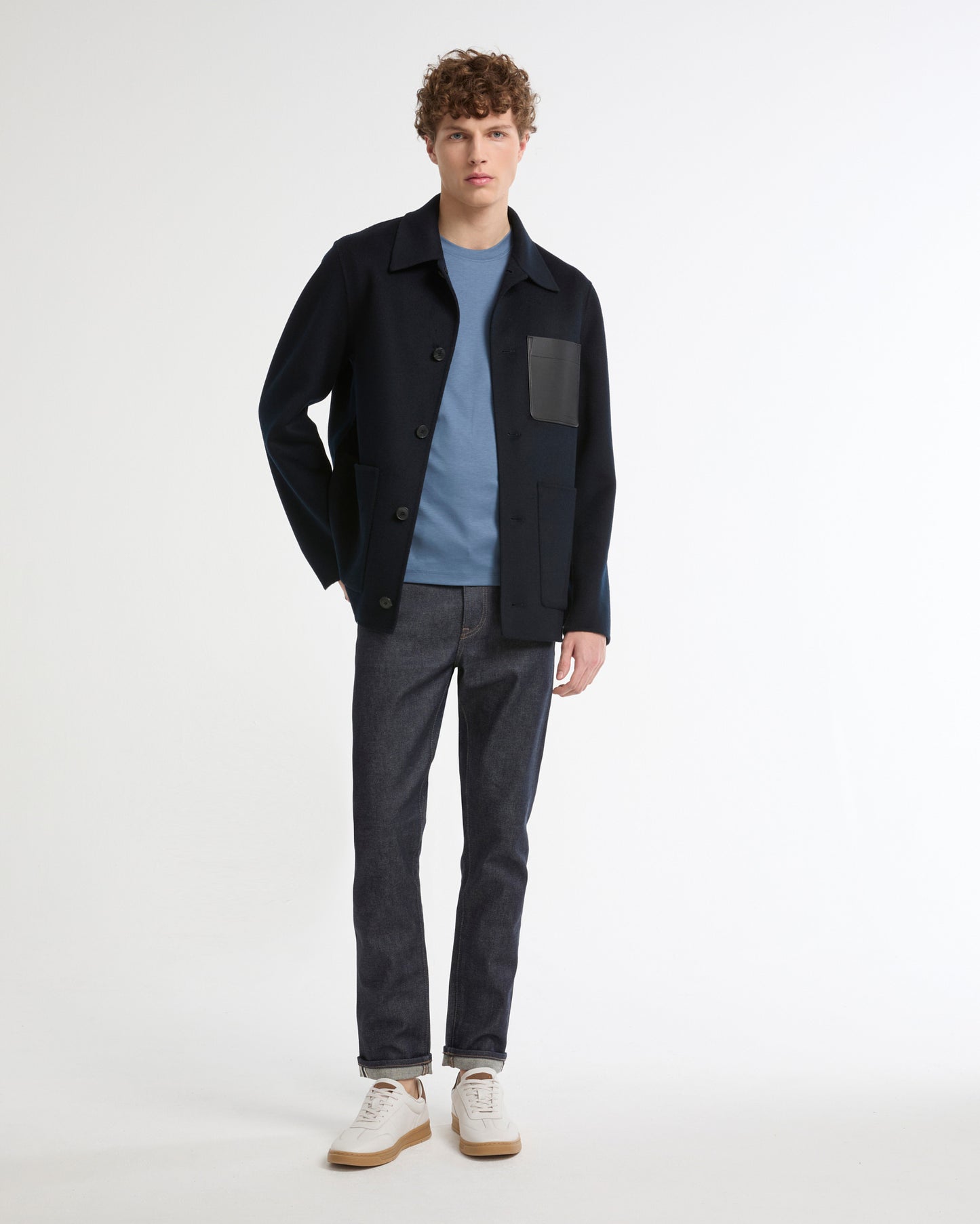 Workwear jacket in double-sided wool-cashmere fabric -Yves Salomon - New spring summer collection