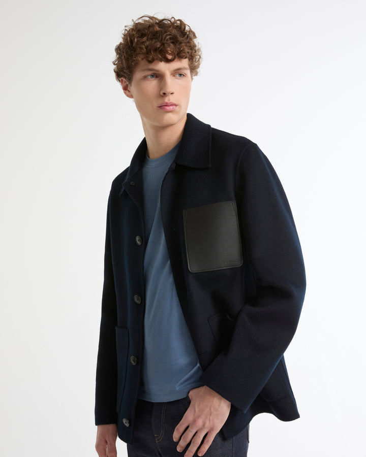 Workwear jacket in double-sided wool-cashmere fabric -Yves Salomon - New spring summer collection