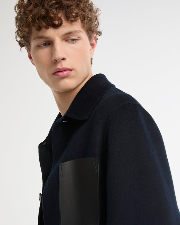 Workwear jacket in double-sided wool-cashmere fabric -Yves Salomon - New spring summer collection