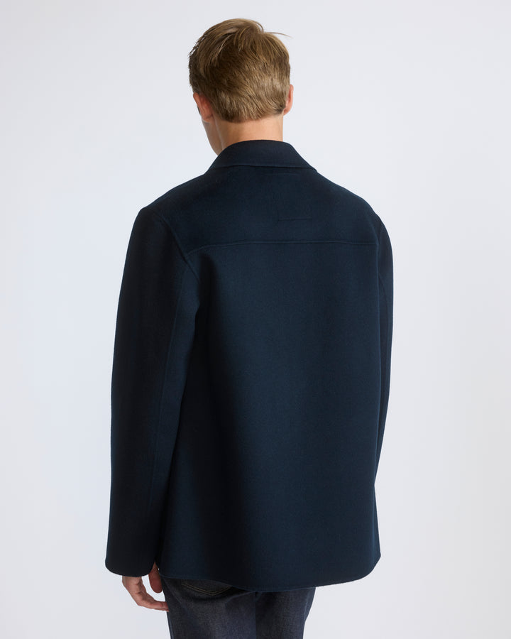 Workwear jacket in double-sided wool-cashmere fabric -Yves Salomon - Fall winter collection