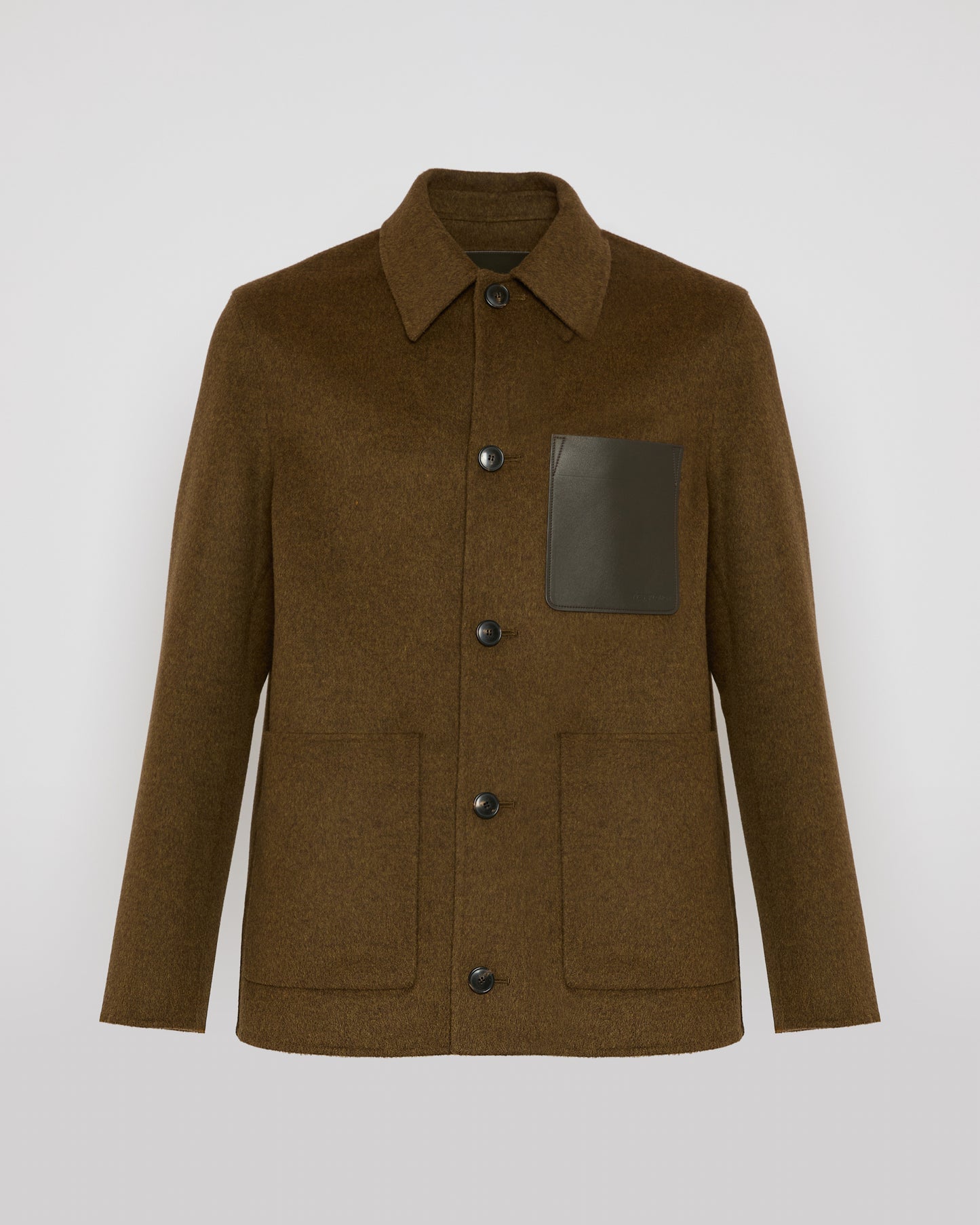Workwear jacket in double-sided wool-cashmere fabric