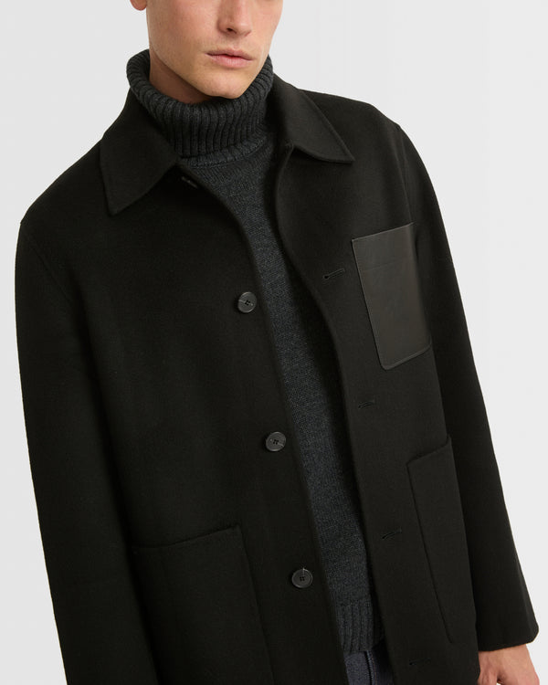 Workwear jacket in double-sided wool-cashmere fabric