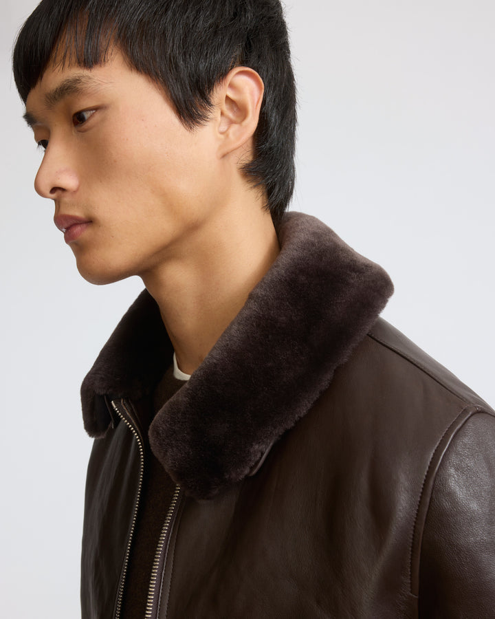 Leather jacket with shearling collar - Yves Salomon - New Fall/Winter Collection