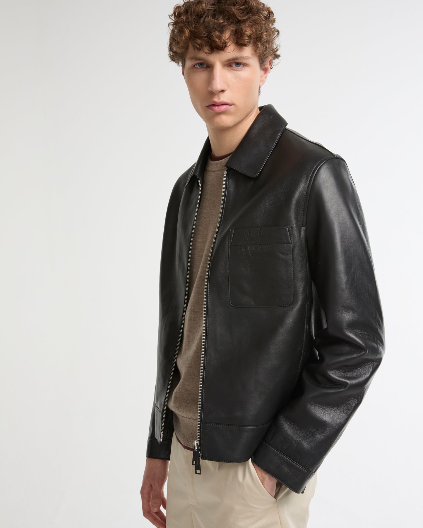 Lamb leather jacket with nappa finish -Yves Salomon - New spring summer collection