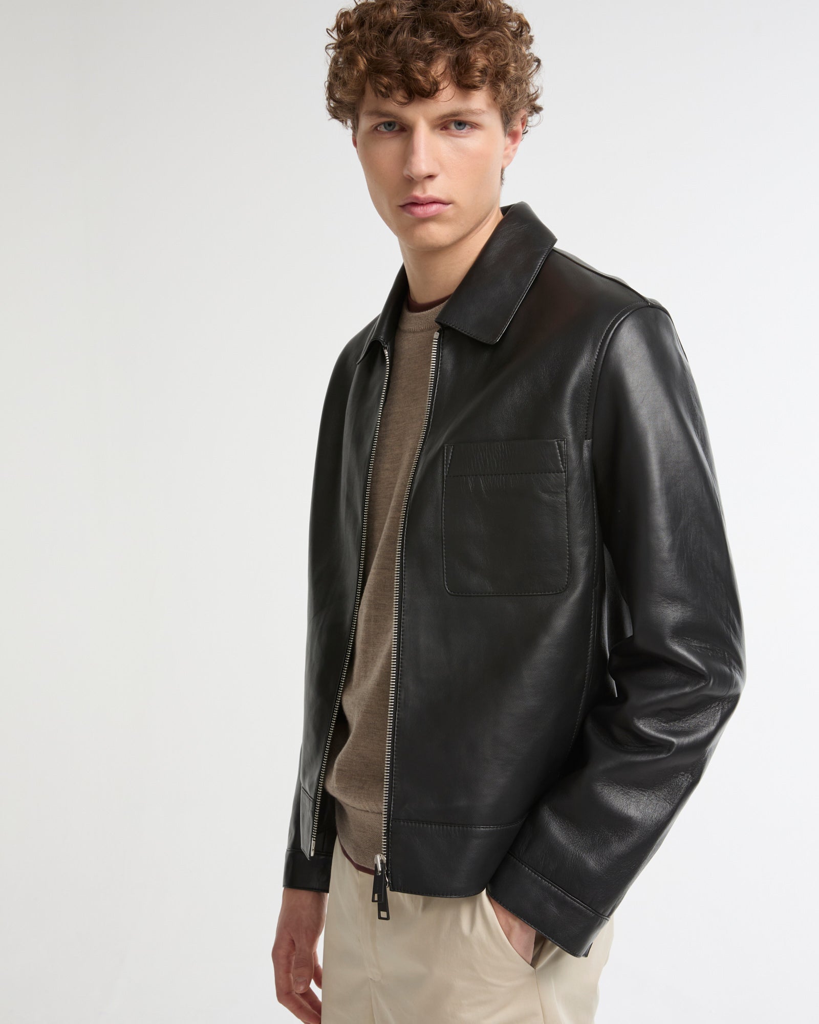 Lamb leather jacket with nappa finish -Yves Salomon - New spring summer collection