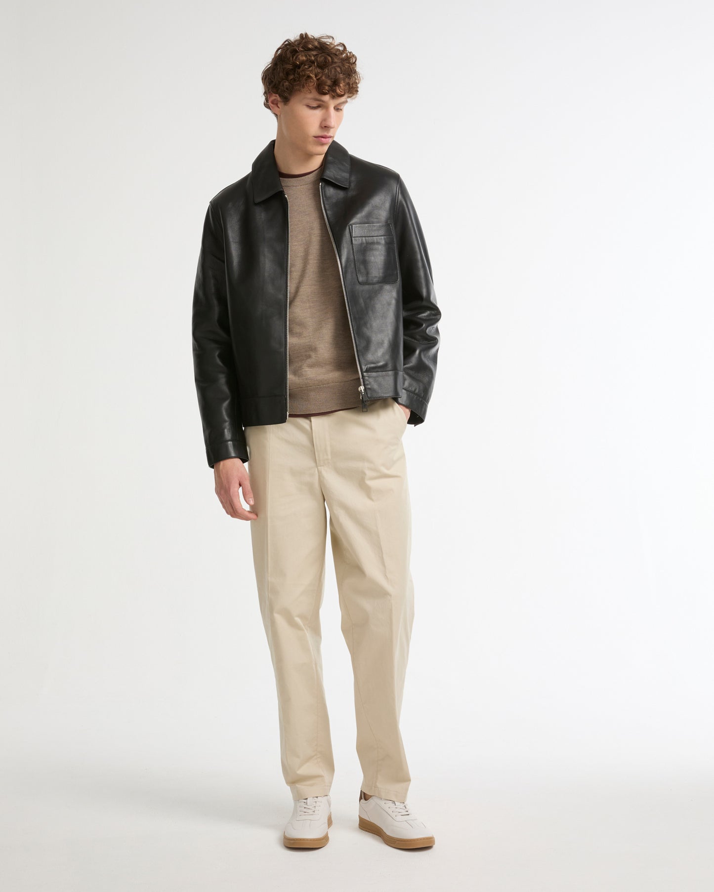 Lamb leather jacket with nappa finish -Yves Salomon - New spring summer collection