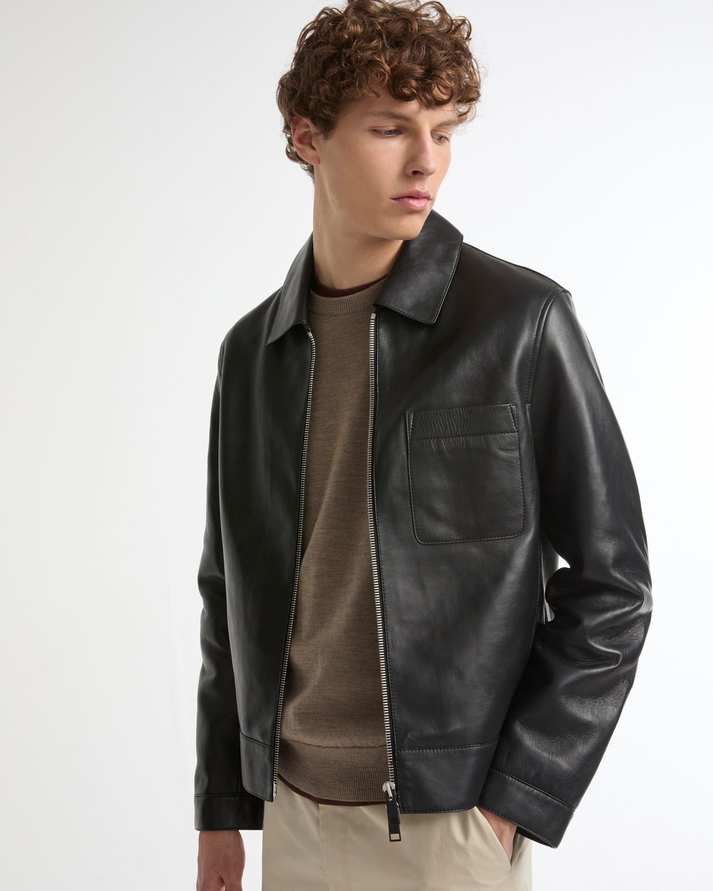 Lamb leather jacket with nappa finish -Yves Salomon - New spring summer collection