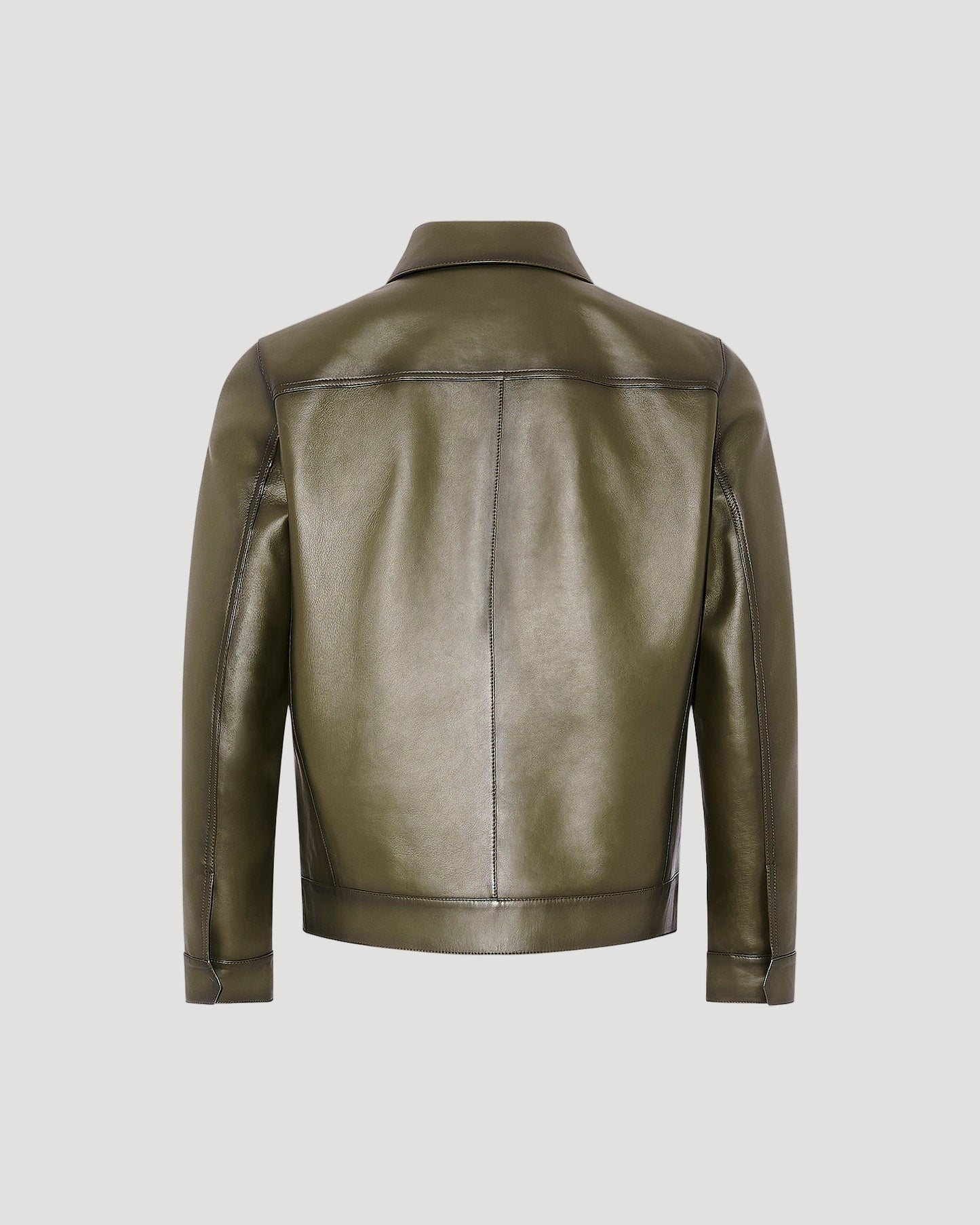 Denim jacket style leather jacket