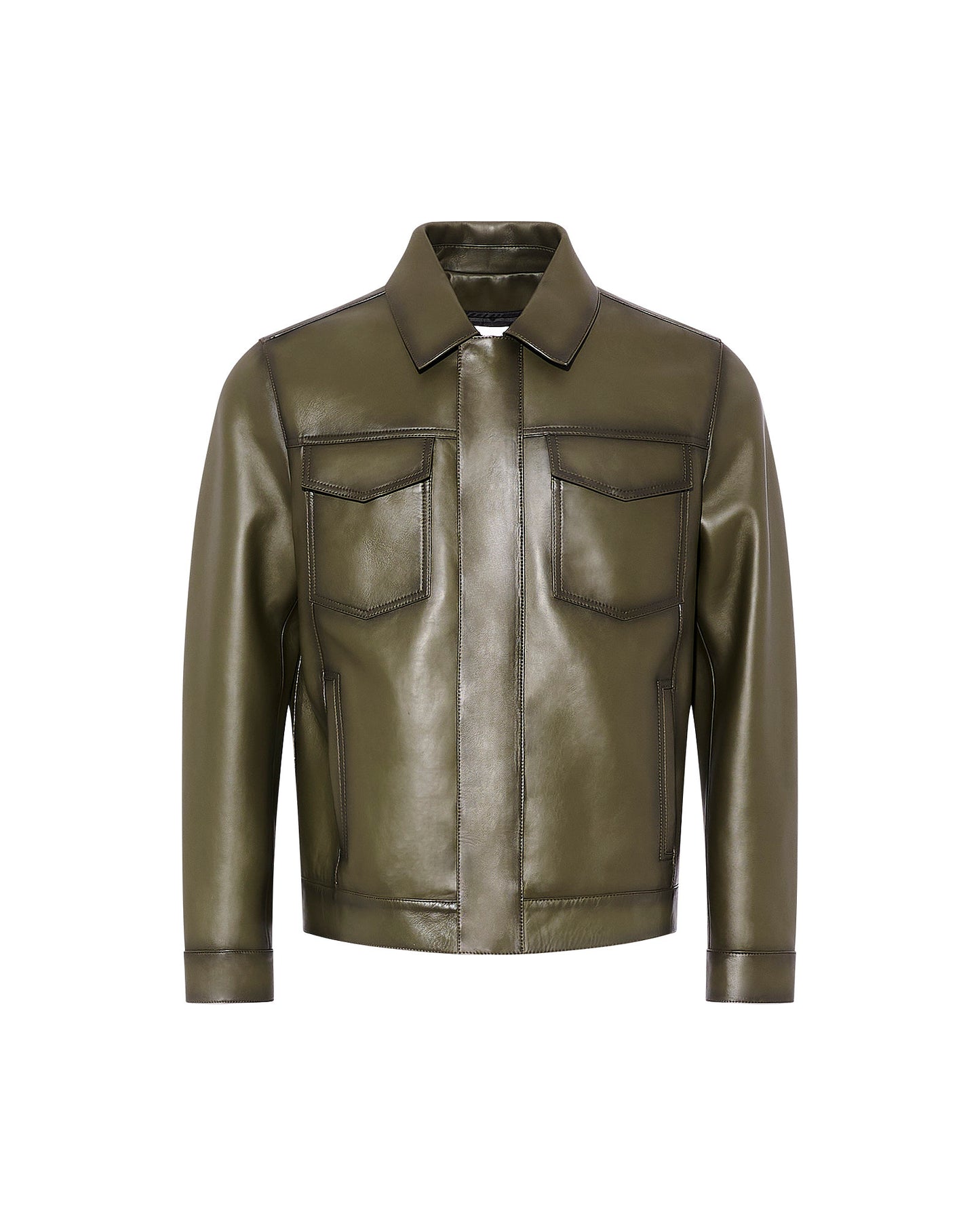 Denim jacket style leather jacket -Yves Salomon