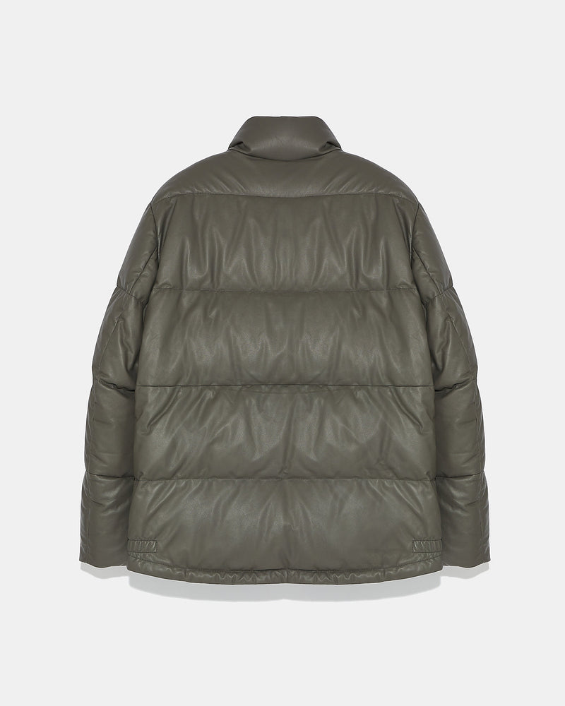 Down filled leather jacket hot sale
