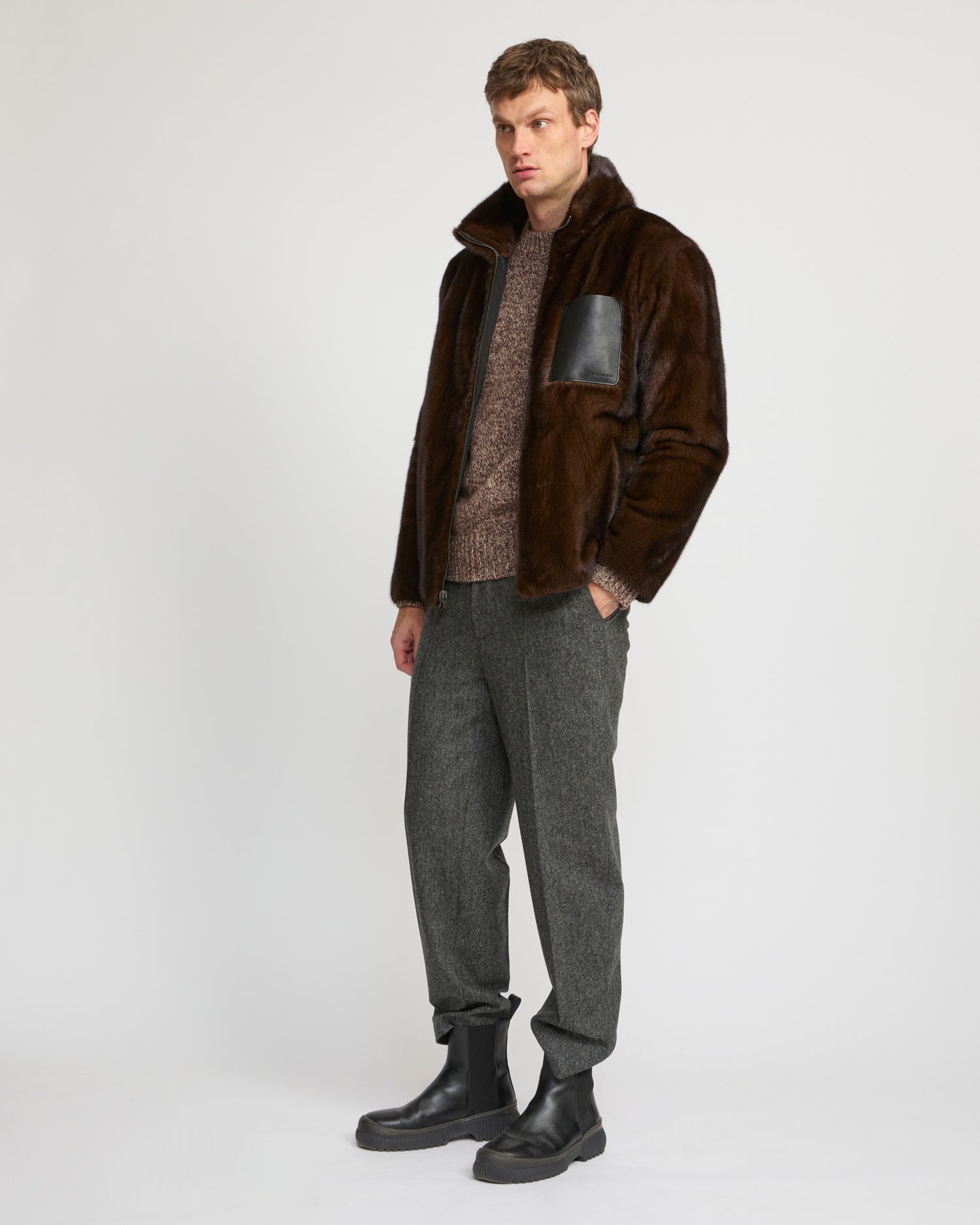 Reversible mink fur fleece jacket -Yves Salomon