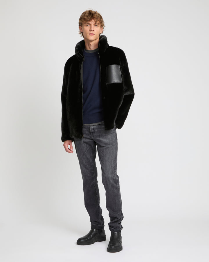 Reversible mink fur fleece jacket -Yves Salomon