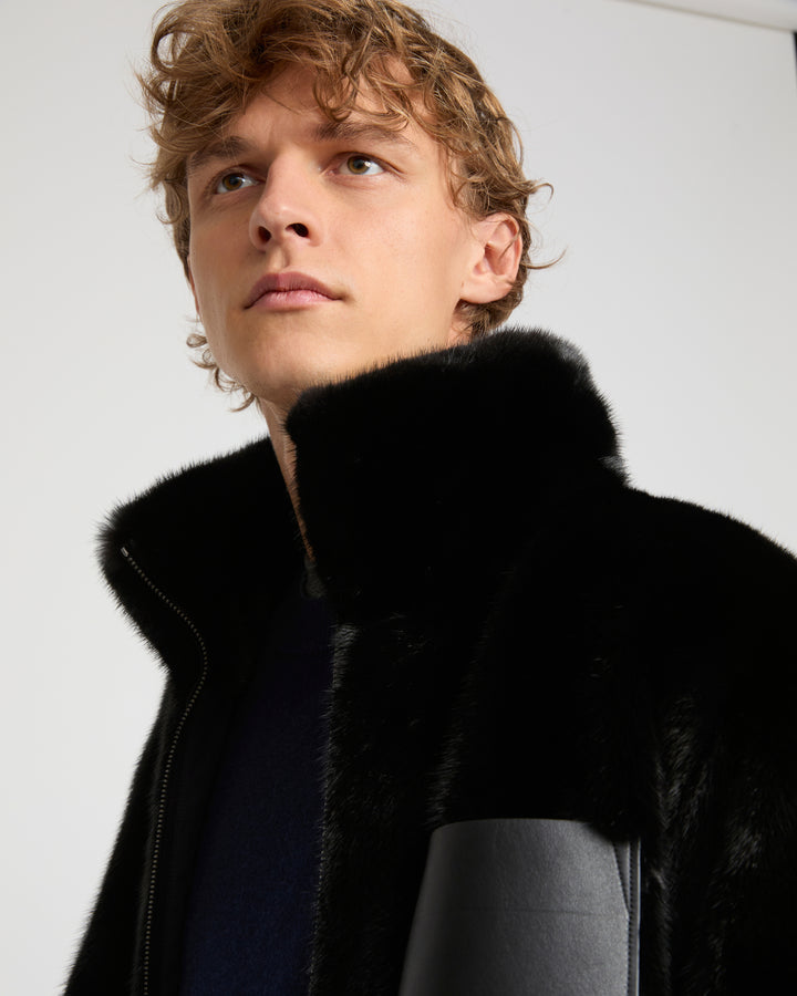 Reversible mink fur fleece jacket -Yves Salomon