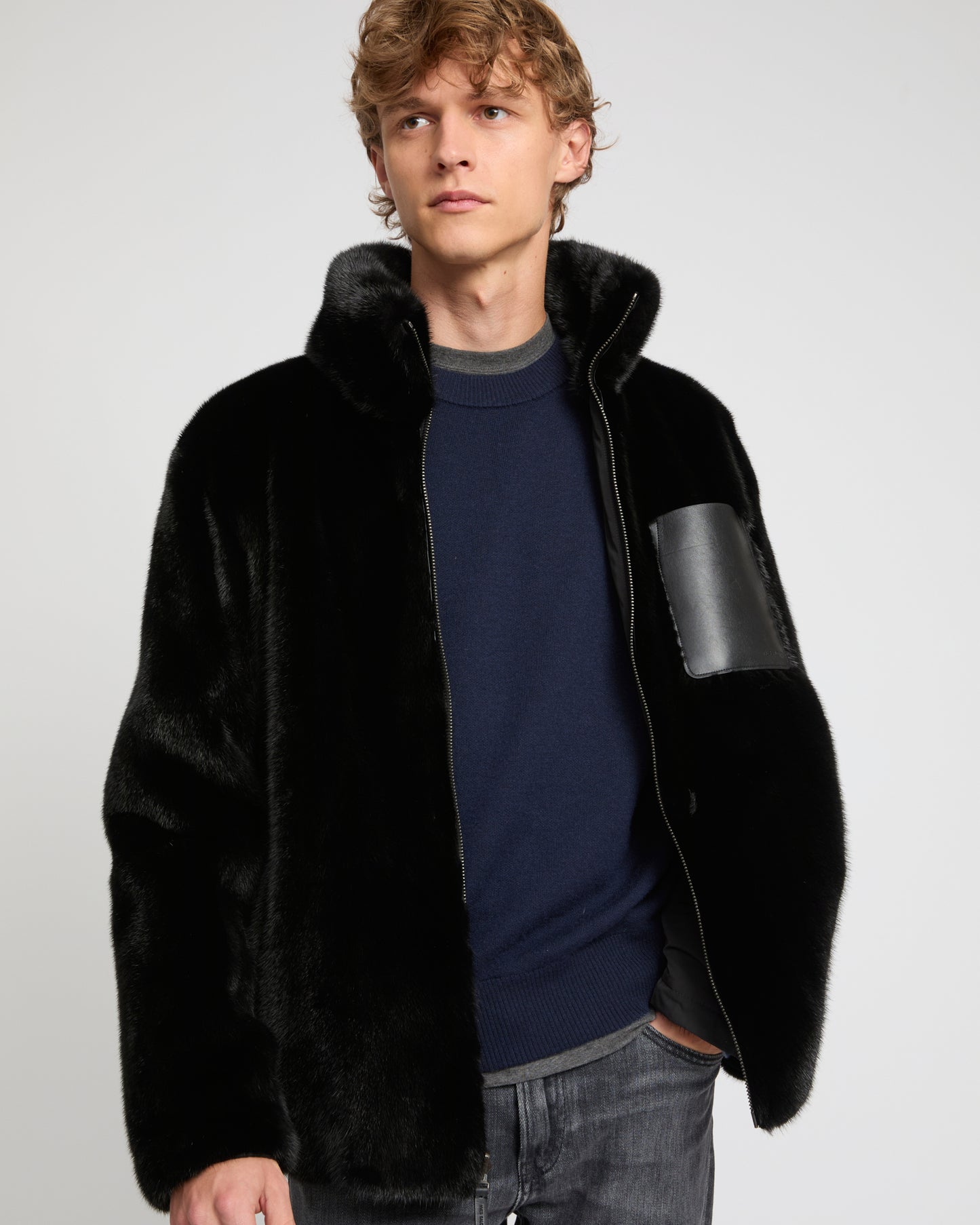 Reversible mink fur fleece jacket -Yves Salomon