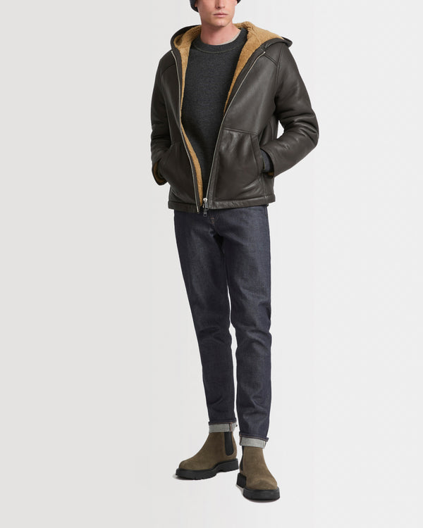 Silky shearling hoodie
