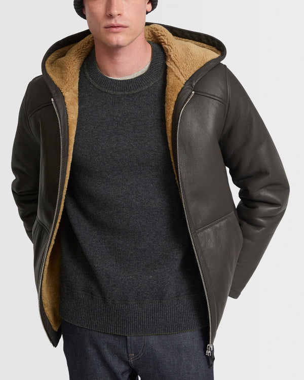Silky shearling hoodie