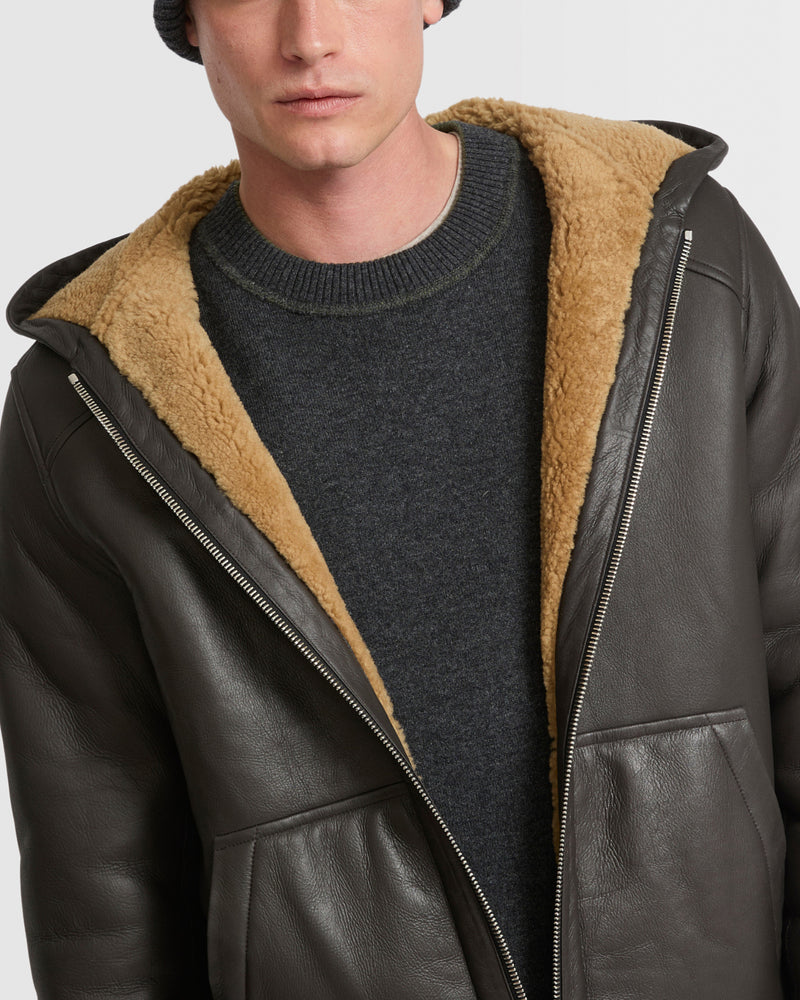 Silky shearling hoodie