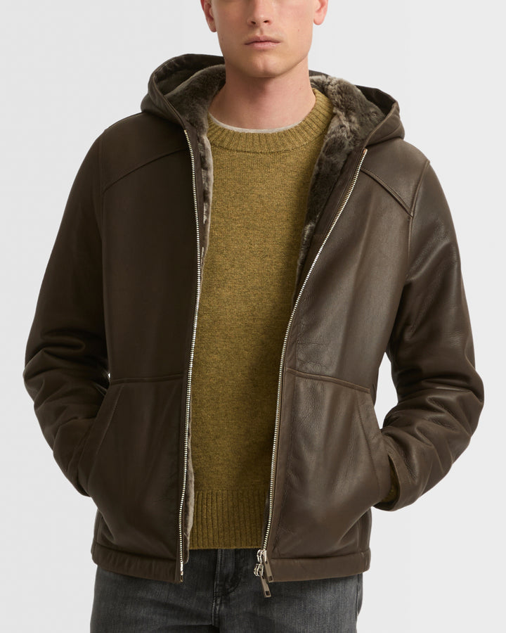 Silky shearling hoodie