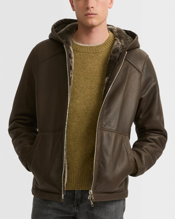 Silky shearling hoodie