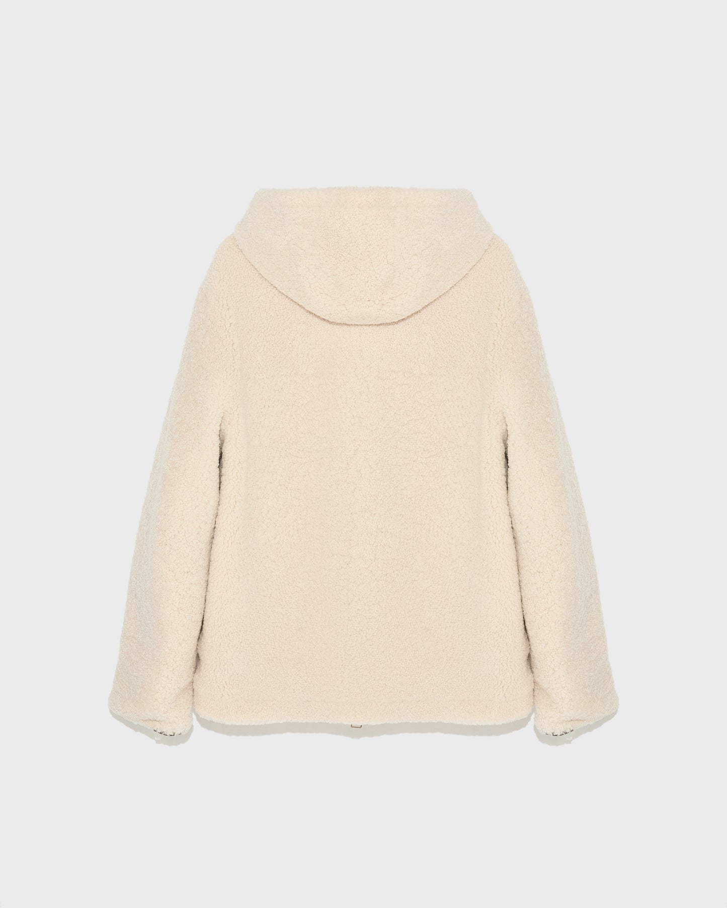 Reversible shearling hoodie
