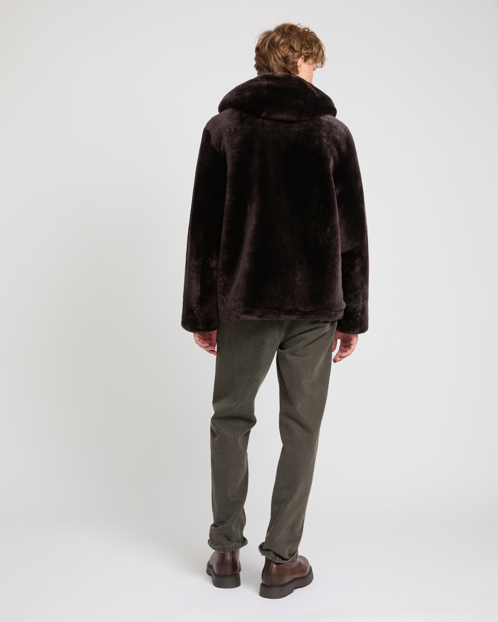Reversible lambskin shearling hoodie -Yves Salomon