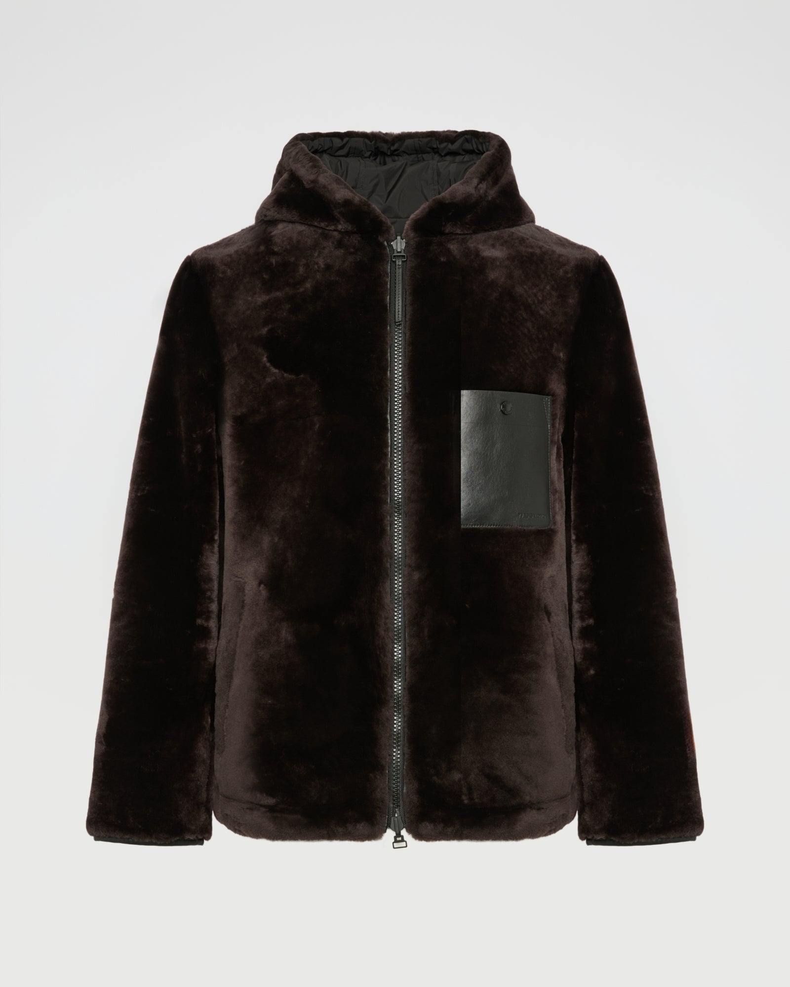 Reversible lambskin shearling hoodie -Yves Salomon