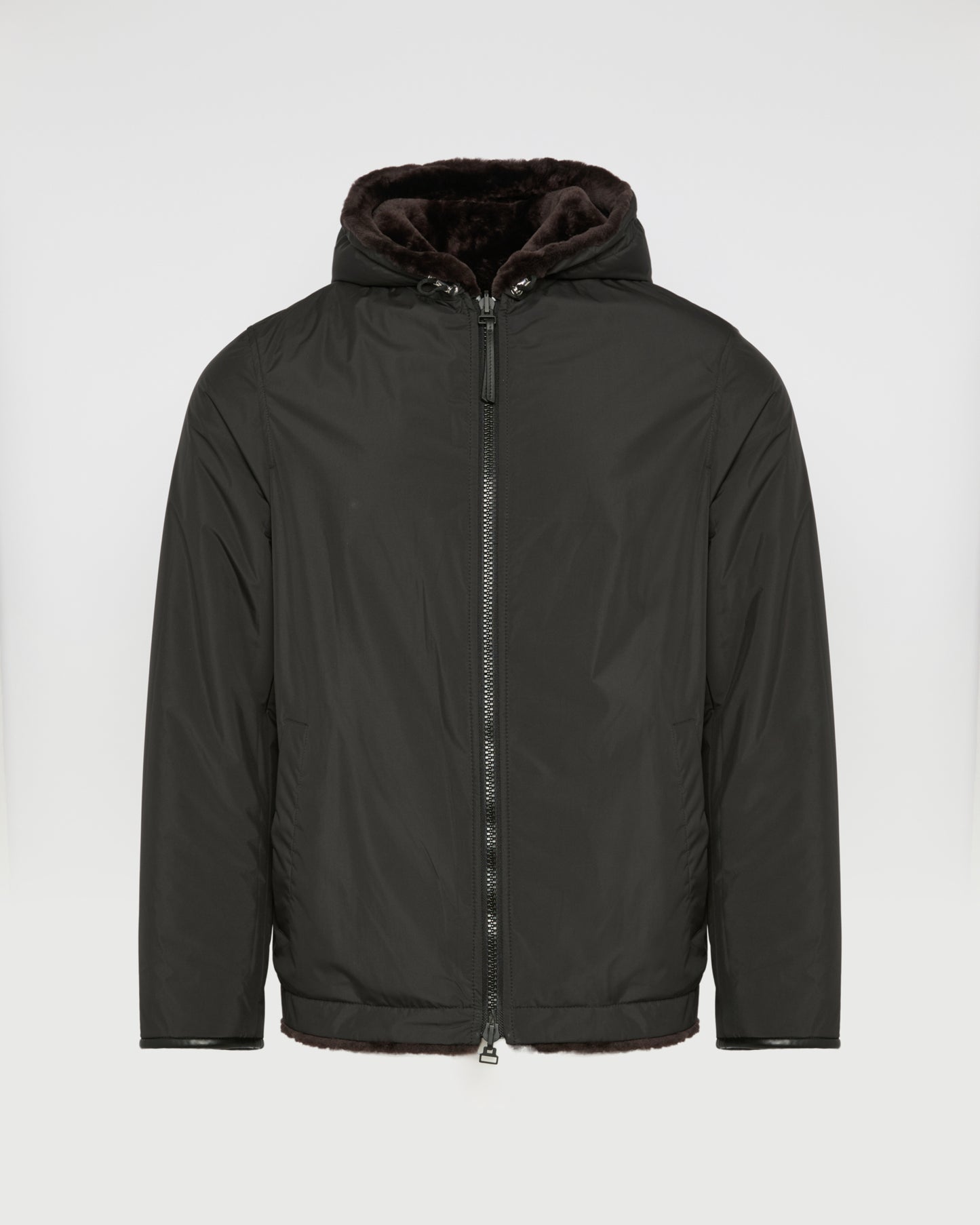 Reversible lambskin shearling hoodie -Yves Salomon