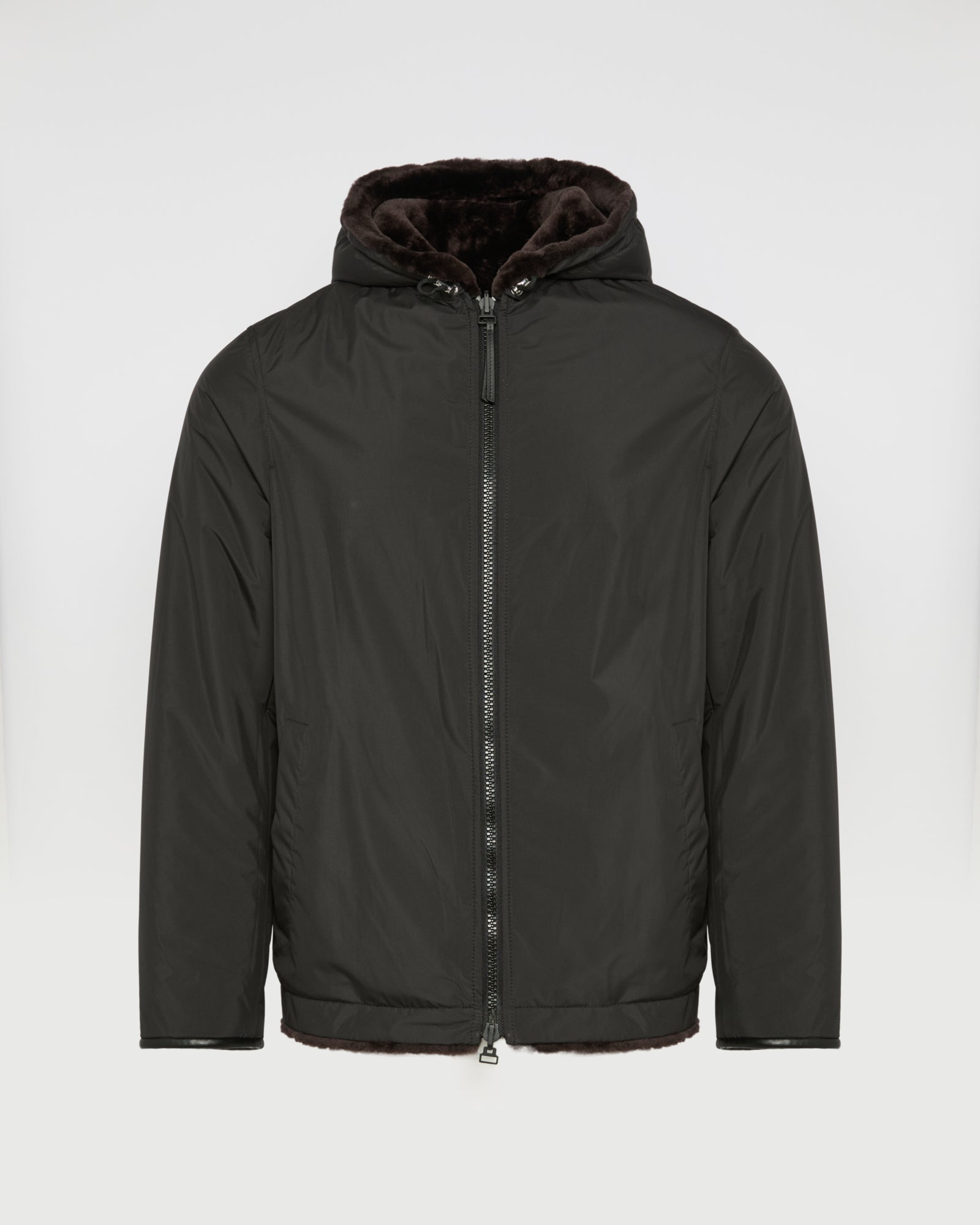 Reversible lambskin shearling hoodie -Yves Salomon