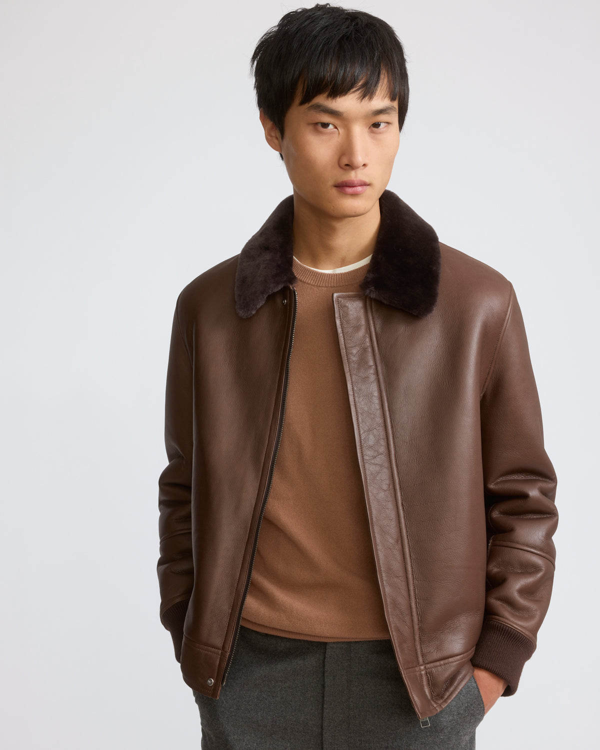 Fine curly Merino lambskin shearling jacket - Yves Salomon - New Fall/Winter Collection